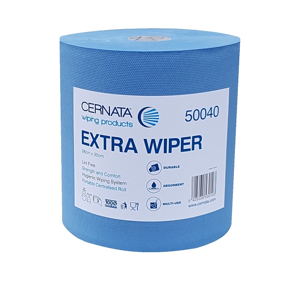 CERNATA® Extra Wiper Roll 500 Sheets 3 Ply Blue